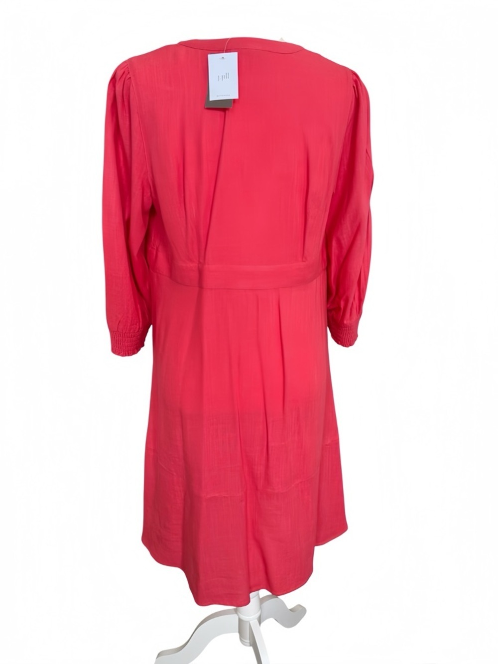 J.Jill Guava Pink Linen Blend Dress NWT Small Button Front Summer Vacation Dress - Picture 7 of 13